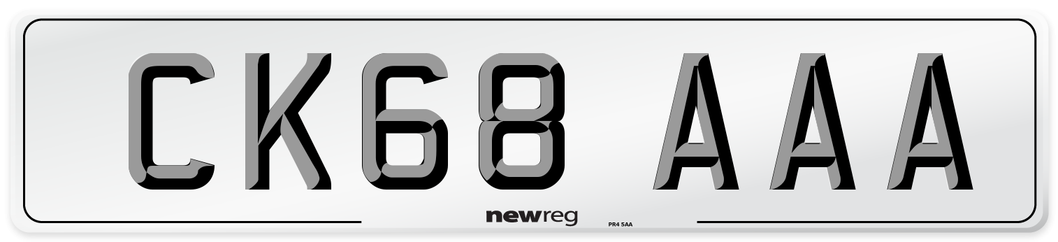 CK68 AAA Number Plate from New Reg